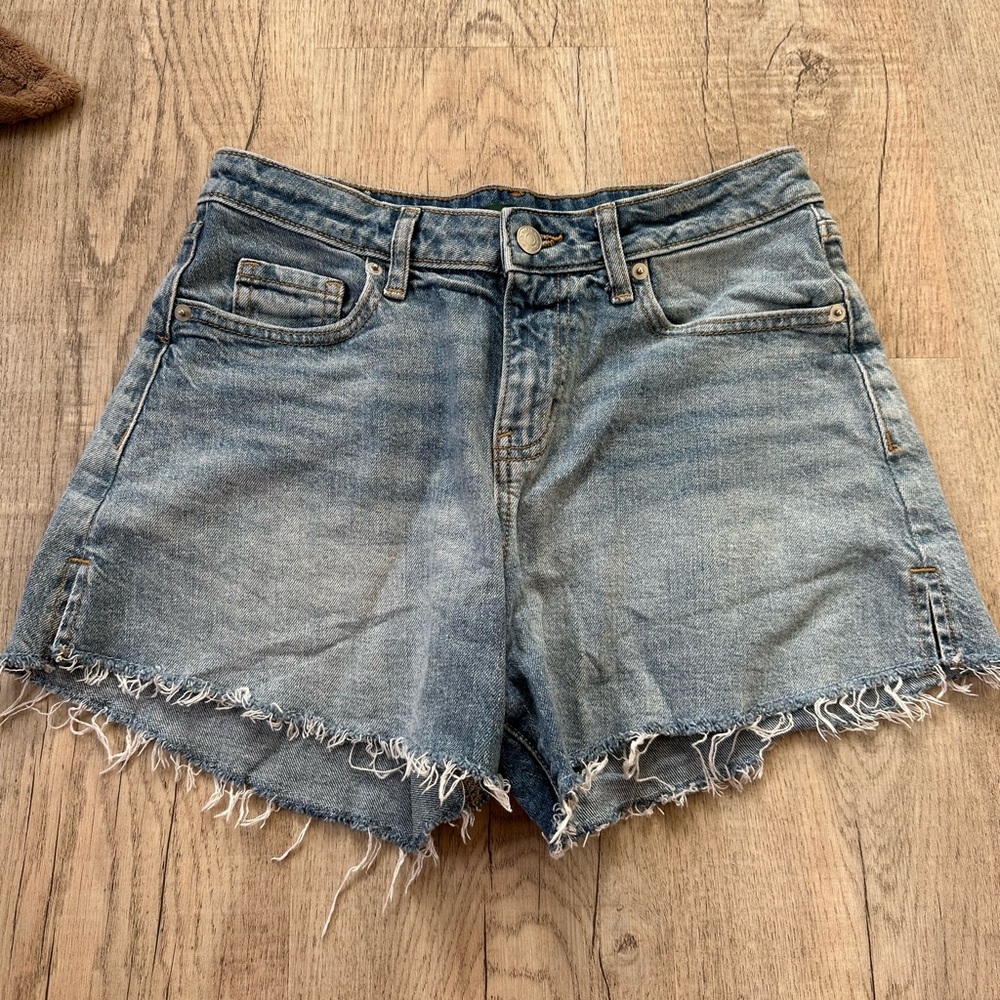 wild fable Distressed Light Blue Denim Shorts